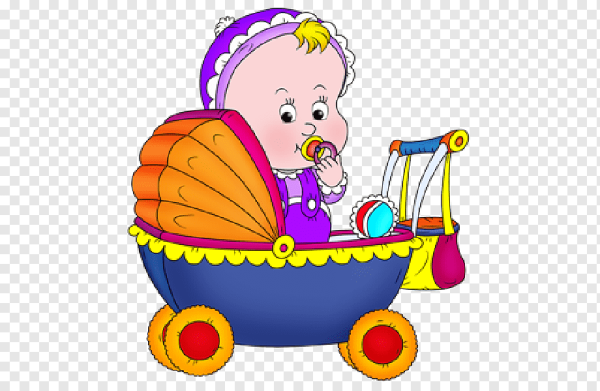 Малыш в коляске мультяшный