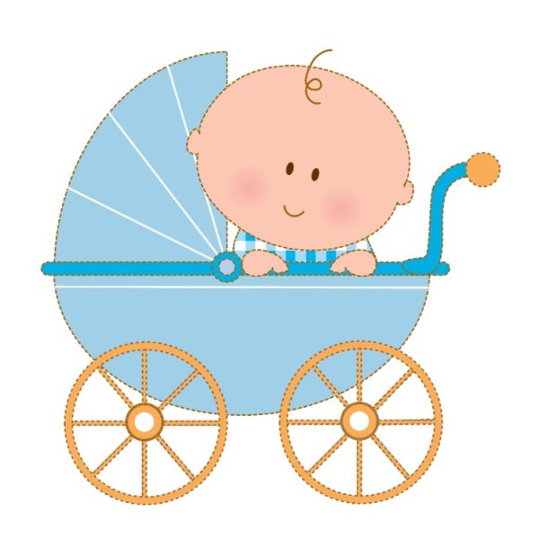 Коляска для детей на прозрачном фоне