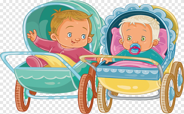 Малыш в коляске мультяшный
