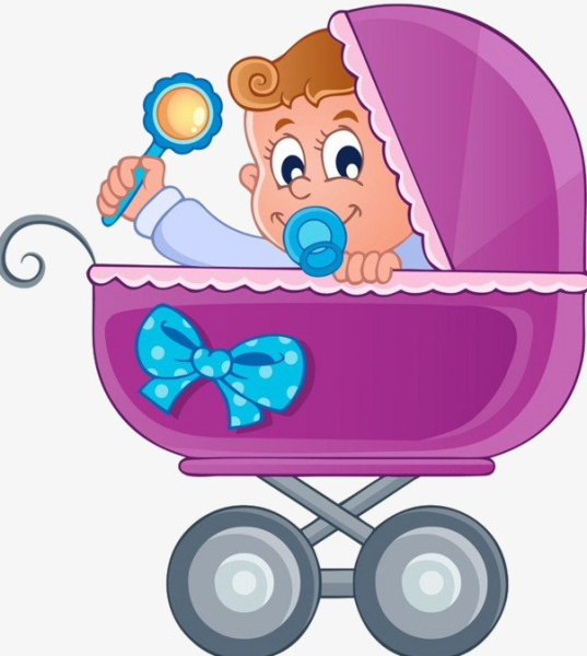 Ребенок в коляске мультяшный