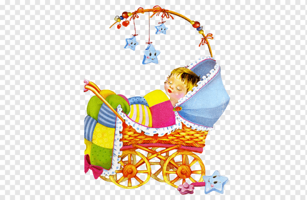 Младенец в коляске на прозрачном фоне