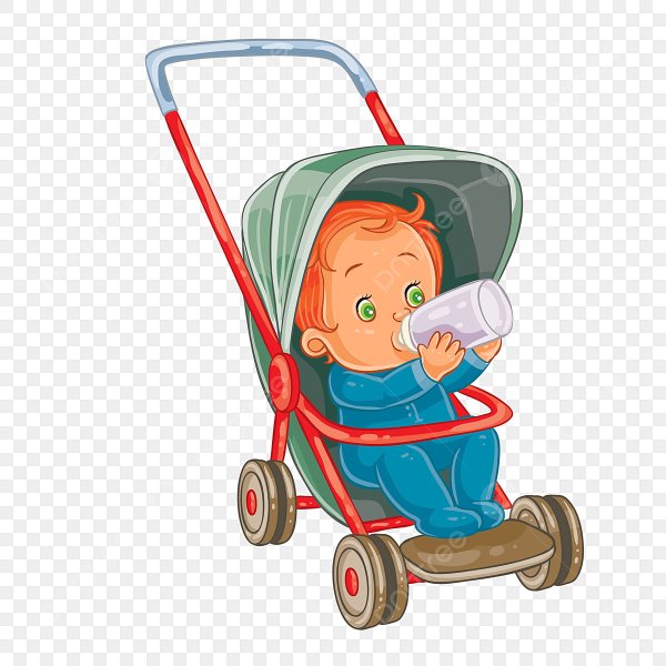 Ребенок в коляске вектор