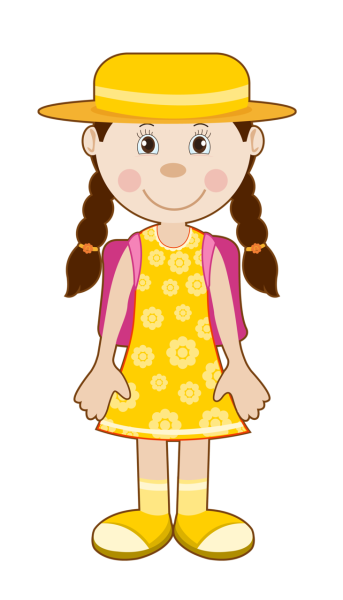 Девочка в желтом платье мультяшная