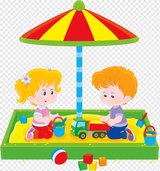 Мультяшные дети в песочнице