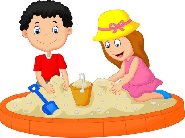 Песочница на белом фоне