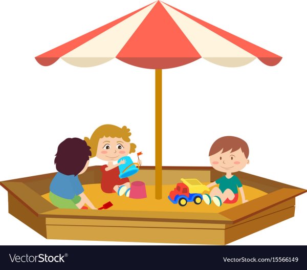 Дети в песочнице вектор