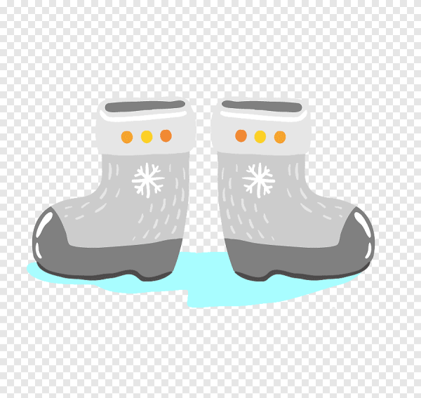 Ботинки зимние детские на прозрачном фоне