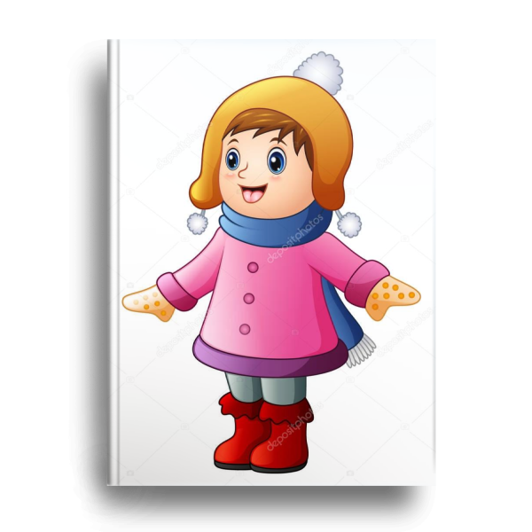 Девочка в зимней одежде мультяшная