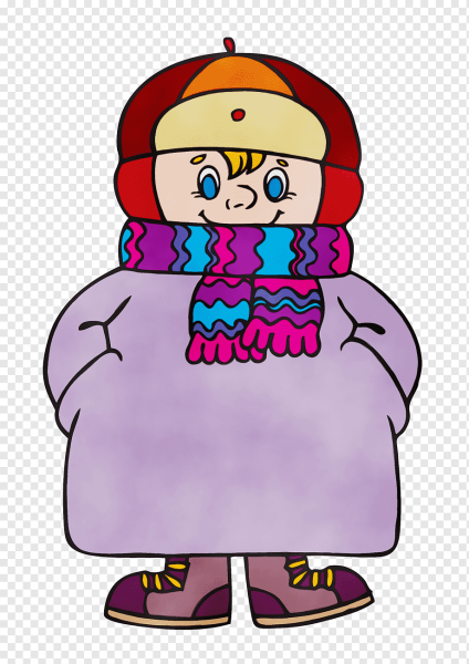 Дети в зимней одежде мультяшные