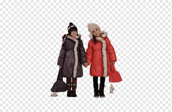 Люди в зимней одежде на прозрачном фоне