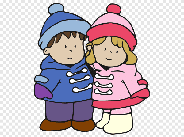 Мультяшный мальчик в зимней одежде