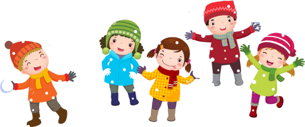 Дети зимой вектор