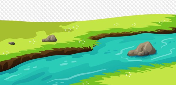 Река для детей на прозрачном фоне