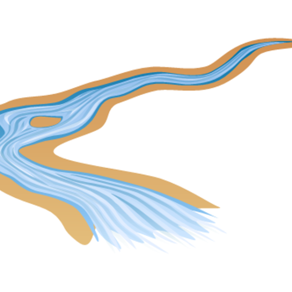 Речка на белом фоне