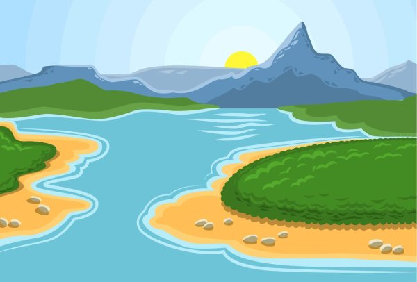 Река мультяшное