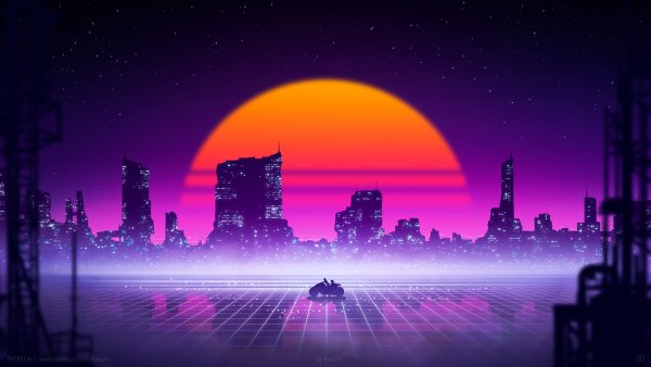 Фон ретровейв киберпанк