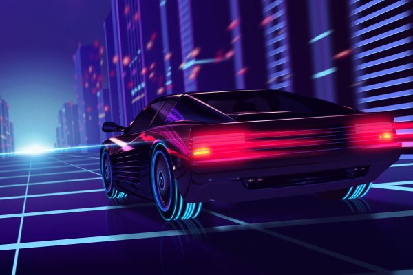 Ferrari Testarossa Retro Wave