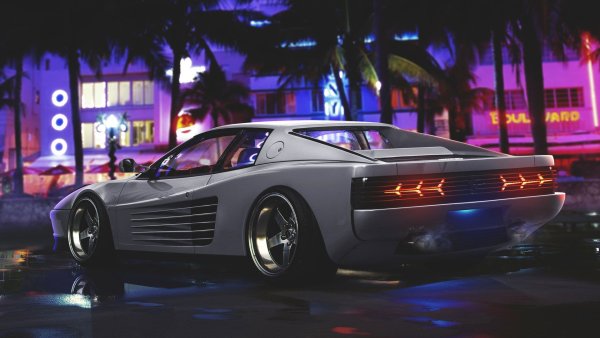 Ferrari Testarossa в ретровейв