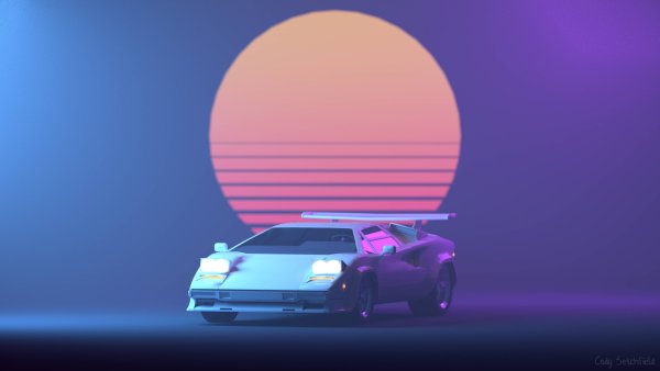 Ferrari Testarossa Synthwave