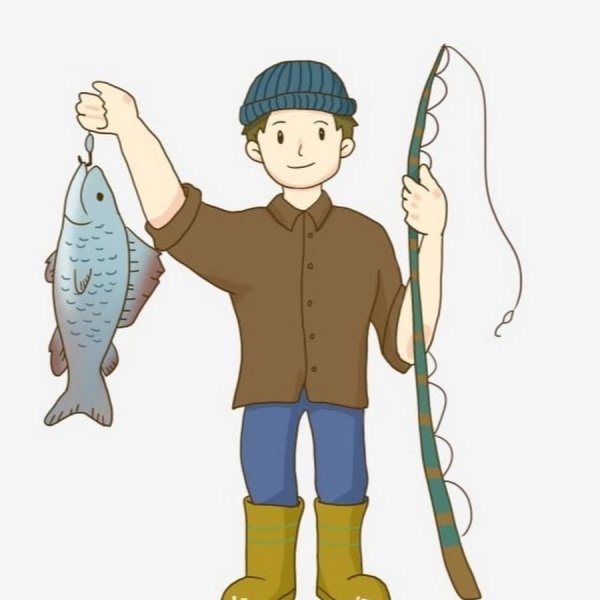 Рыбак иллюстрация