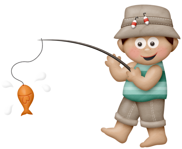 Рыбак на прозрачном фоне