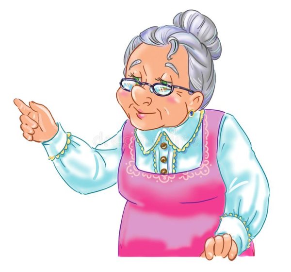 Бабушка на белом фоне для детей