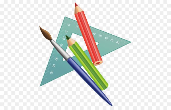 Школьные принадлежности на прозрачном фоне