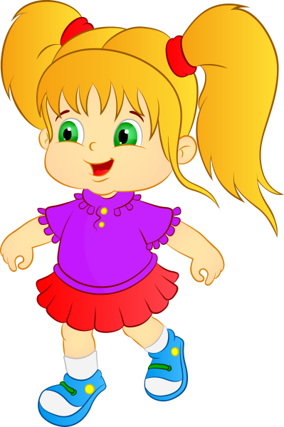 Веселая девочка мультяшная