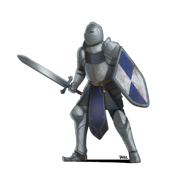 Рыцарь на белом фоне