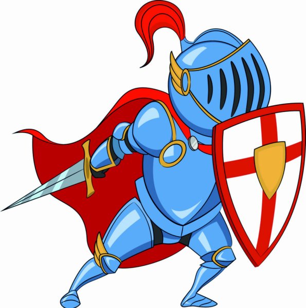 Человек с щитом мультяшный