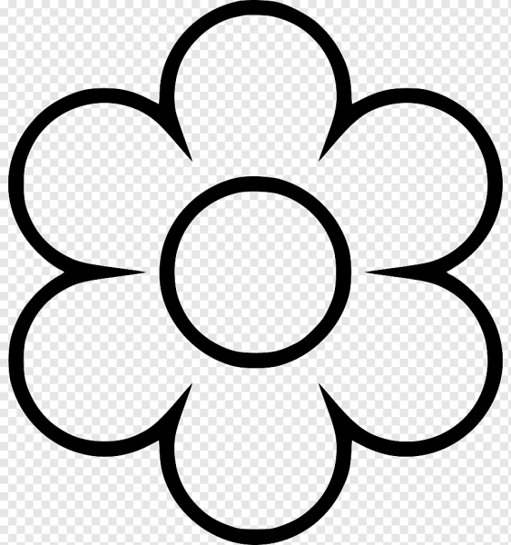 Цветочек черно белый