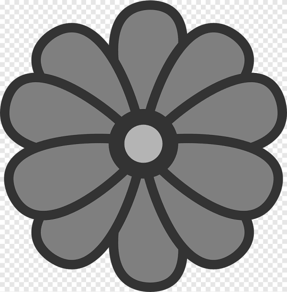 Контур цветочка на прозрачном фоне