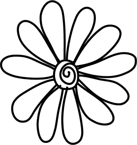 Цветок Ромашка контур