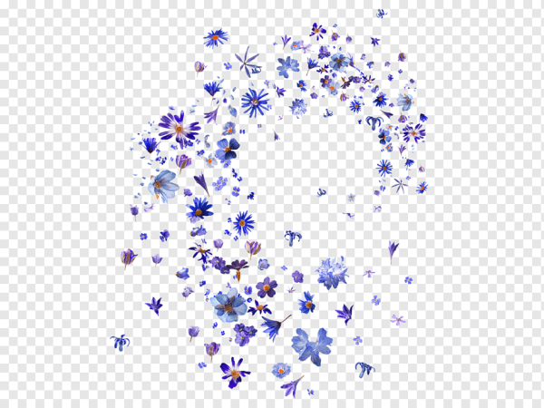 Фиолетовые мелкие цветочки на прозрачном фоне