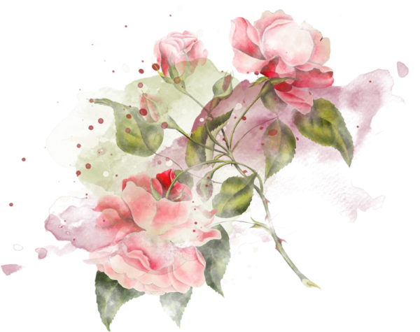 Прозрачные Акварельные цветы