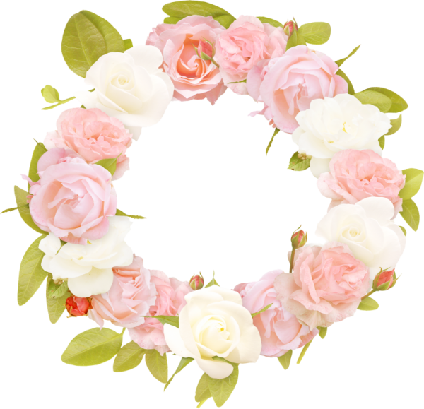 Венок из розовых цветов