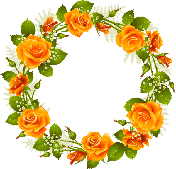 Цветочные фоторамки круглые