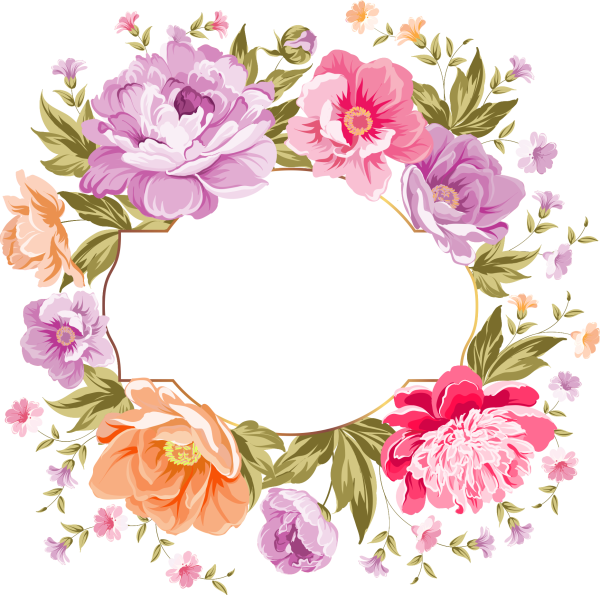 Цветочная рамка круглая