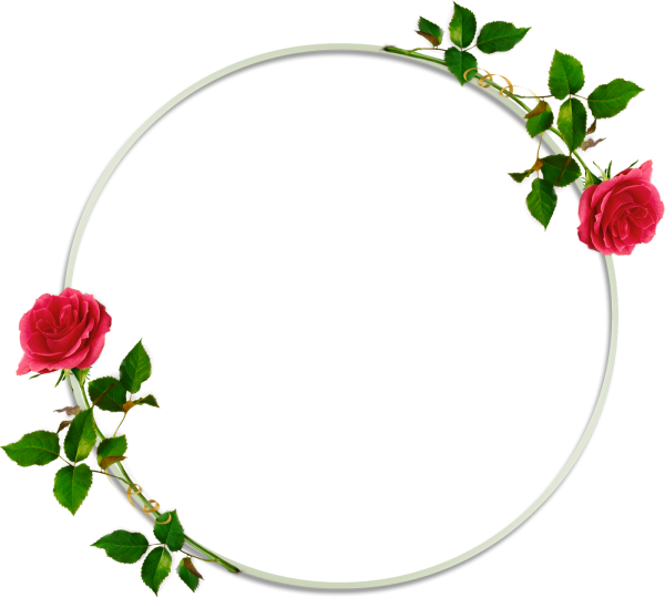 Круглая рамка с цветами для фотошопа