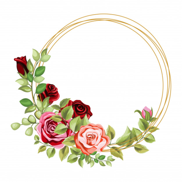 Цветочная рамка круглая