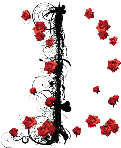 Декор красный на прозрачном фоне