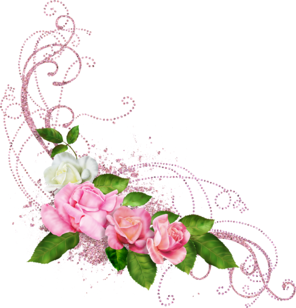 Уголок розовые цветы