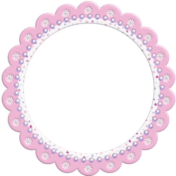 Рамка круглая розовая