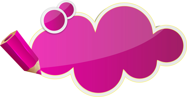 Розовый стикер для надписи