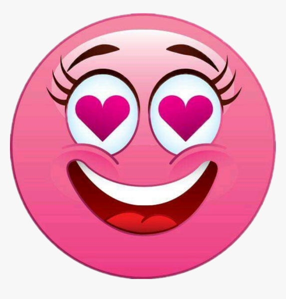 Розовый смайлик с улыбкой