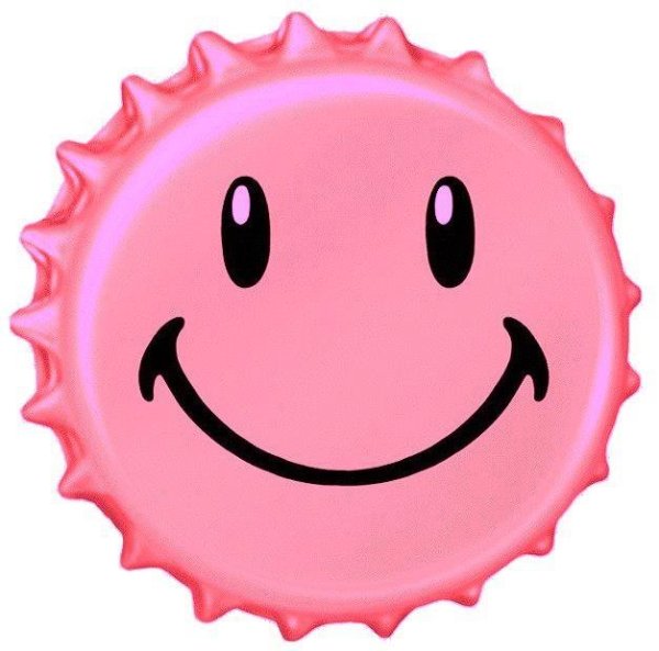 Розовый смайлик с улыбкой