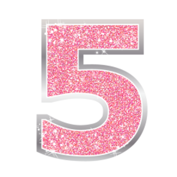 Цифра 5 розового цвета