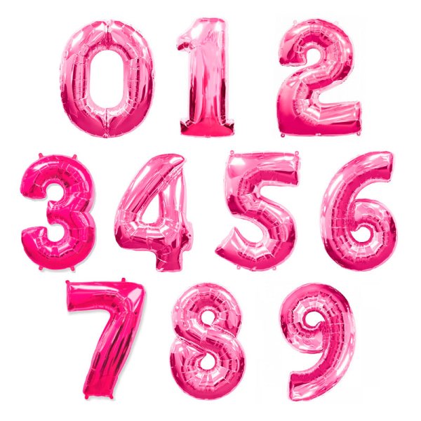 Цифры розовые на белом фоне