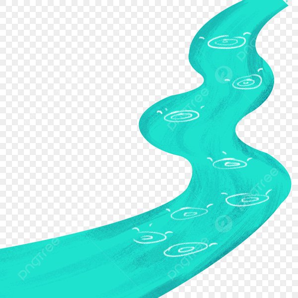 Ручей для детей на белом фоне