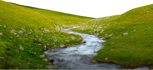 Ручей на белом фоне